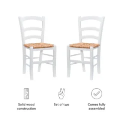 Dining Chairs-Kirkland's Home Wood Ladderback Dining Chairs, Set Of 2 White