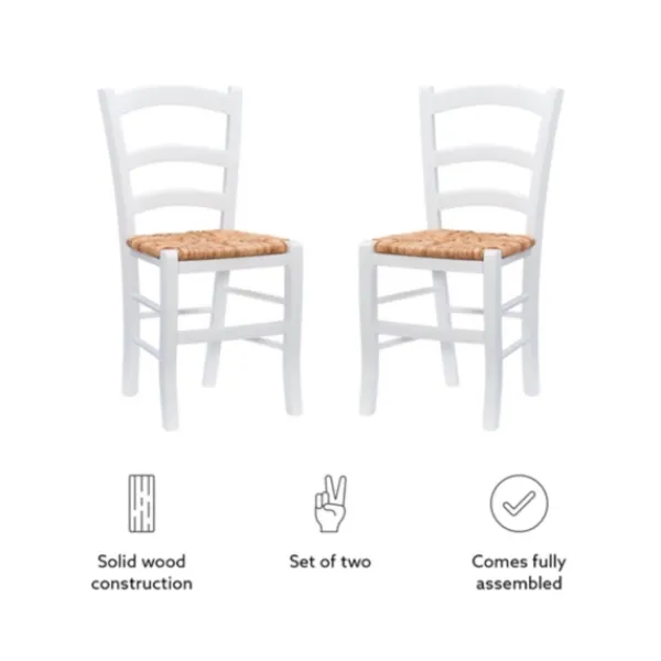 Dining Chairs-Kirkland's Home Wood Ladderback Dining Chairs, Set Of 2 White