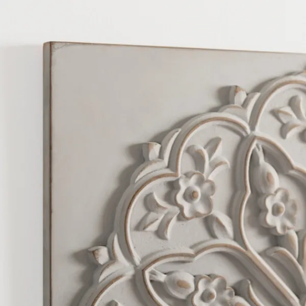 Wall Plaques-Kirkland's Home Wood Medallion 4-Pc. Wall Plaque Set Gray