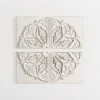 Wall Plaques-Kirkland's Home Wood Medallion 4-Pc. Wall Plaque Set White