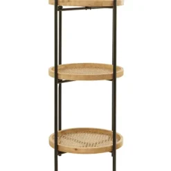 Accent & End Tables-Kirkland's Home Wood Mesh Woven 3-Tier Accent Table Brown