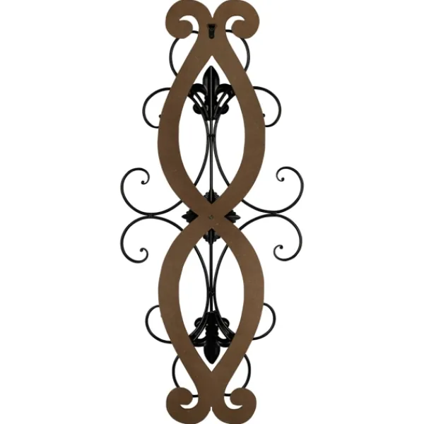 Wall Plaques-Kirkland's Home Wood Metal Fleur De Lis Scroll Wall Plaque White