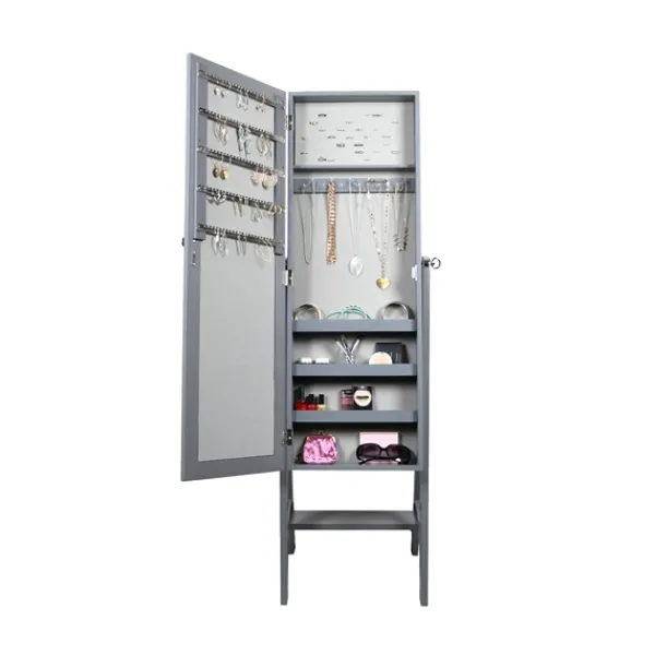 Full Length & Floor Mirrors-Kirkland's Home Wood Mirror Armoire Gray