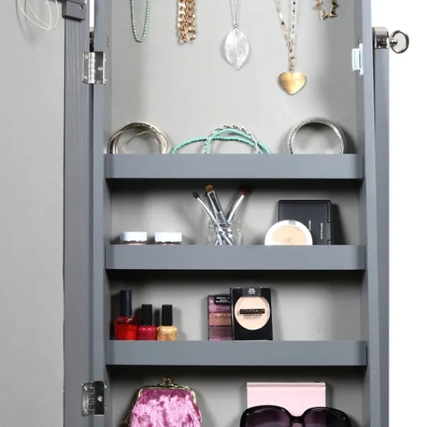 Full Length & Floor Mirrors-Kirkland's Home Wood Mirror Armoire Gray