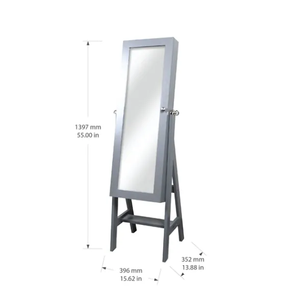 Full Length & Floor Mirrors-Kirkland's Home Wood Mirror Armoire Gray