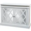 Cabinets & Sideboards-Kirkland's Home Wood Mirrored 2-Door Cabinet White