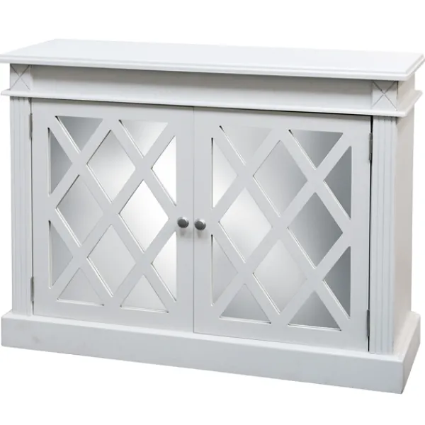 Cabinets & Sideboards-Kirkland's Home Wood Mirrored 2-Door Cabinet White