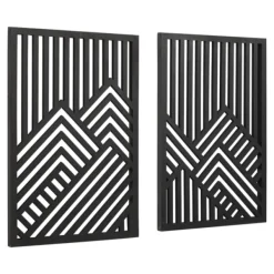 Wall Plaques-Kirkland's Home Wood Montour Wall Plaques, Set Of 2 Black