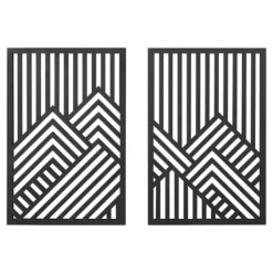 Wall Plaques-Kirkland's Home Wood Montour Wall Plaques, Set Of 2 Black