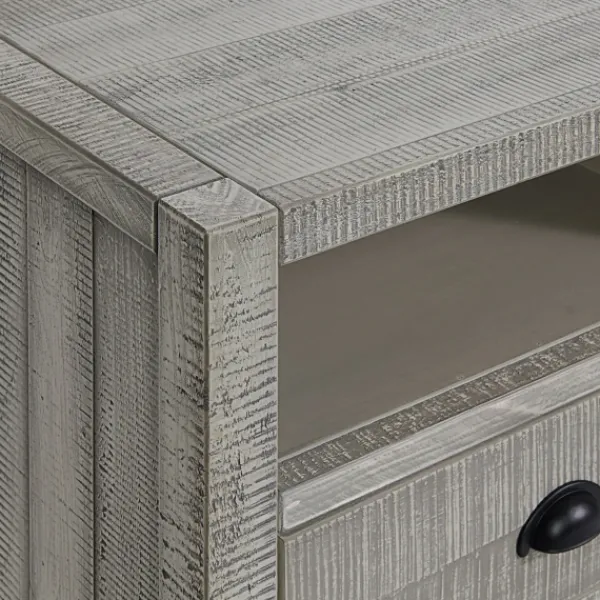 Nightstands-Kirkland's Home Wood Open Shelf Nightstand Gray