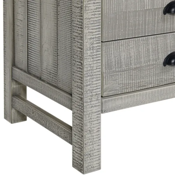Nightstands-Kirkland's Home Wood Open Shelf Nightstand Gray