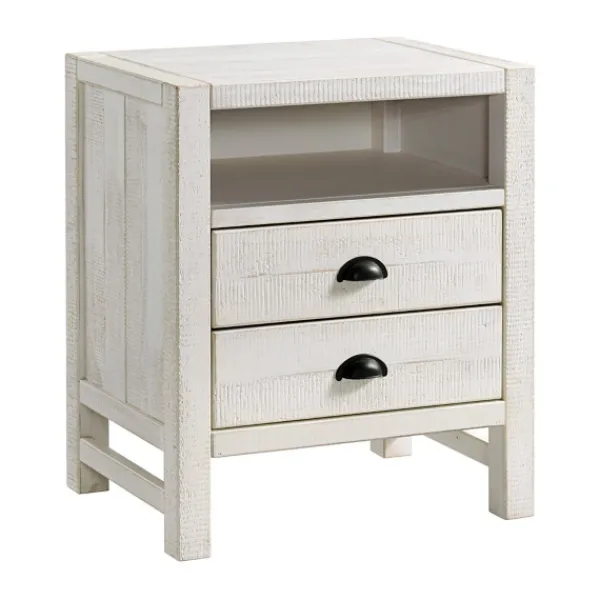 Nightstands-Kirkland's Home Wood Open Shelf Nightstand White