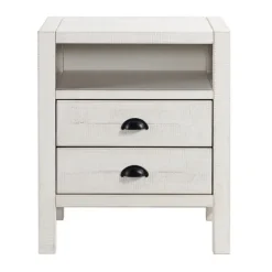 Nightstands-Kirkland's Home Wood Open Shelf Nightstand White