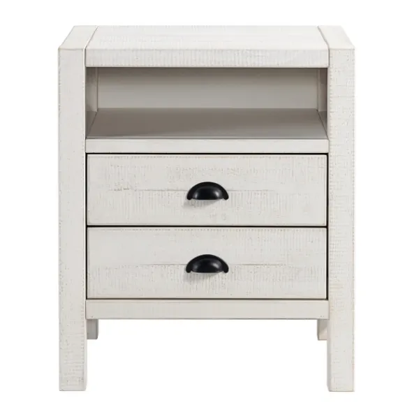 Nightstands-Kirkland's Home Wood Open Shelf Nightstand White