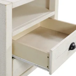 Nightstands-Kirkland's Home Wood Open Shelf Nightstand White
