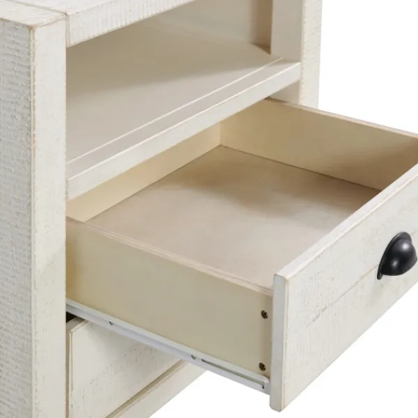Nightstands-Kirkland's Home Wood Open Shelf Nightstand White