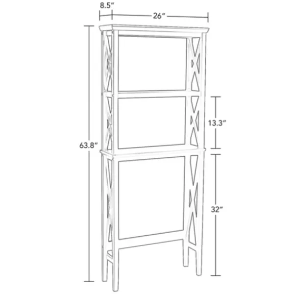 Bathroom Furniture-Kirkland's Home Wood Over-Toilet 3-Tier Shelf Black