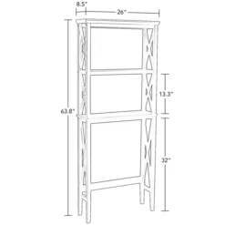 Bathroom Furniture-Kirkland's Home Wood Over-Toilet 3-Tier Shelf White