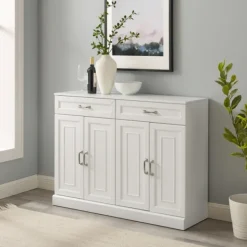 Cabinets & Sideboards-Kirkland's Home Wood Panel 4-Door Cabinet White