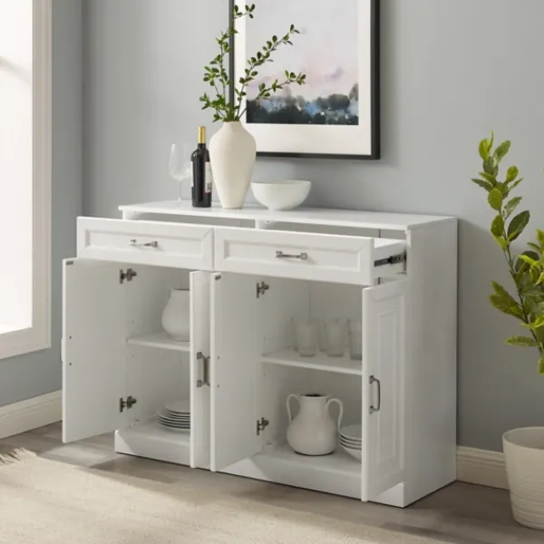 Cabinets & Sideboards-Kirkland's Home Wood Panel 4-Door Cabinet White