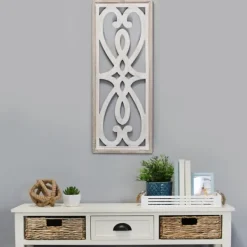 Wall Plaques-Kirkland's Home Wood Panel Scroll Wall Plaque White
