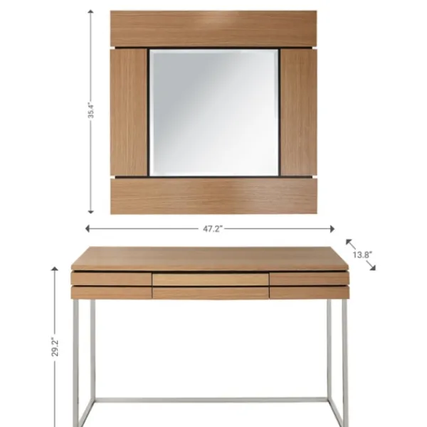 Console Tables-Kirkland's Home Wood 2-Pc. Console Table And Mirror Set Brown