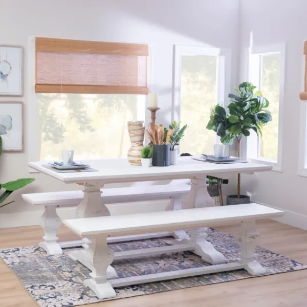 Dining Tables-Kirkland's Home Wood Pedestal Dining Table White