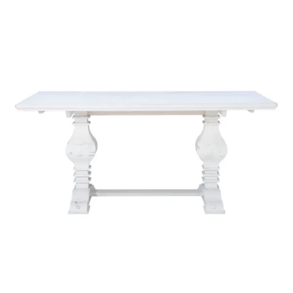 Dining Tables-Kirkland's Home Wood Pedestal Dining Table White