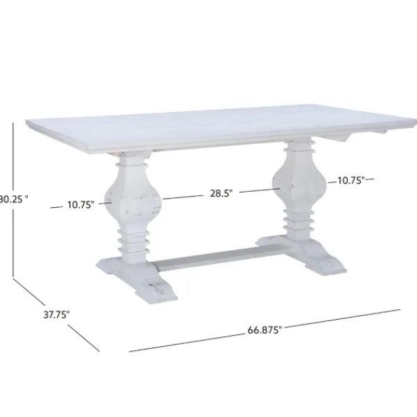 Dining Tables-Kirkland's Home Wood Pedestal Dining Table White