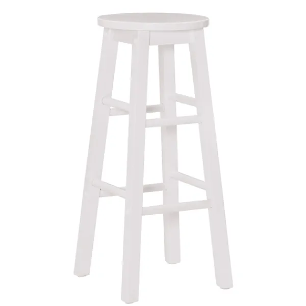 Bar Stools & Counter Height Stools-Kirkland's Home Wood Pub Classic Backless Bar Stool White