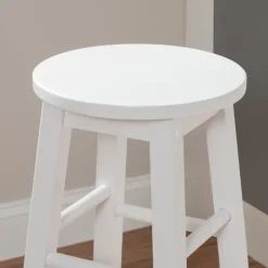 Bar Stools & Counter Height Stools-Kirkland's Home Wood Pub Classic Backless Bar Stool White