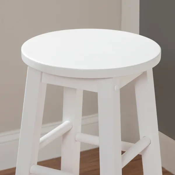 Bar Stools & Counter Height Stools-Kirkland's Home Wood Pub Classic Backless Bar Stool White