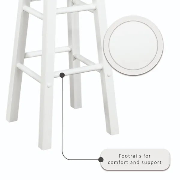 Bar Stools & Counter Height Stools-Kirkland's Home Wood Pub Classic Backless Bar Stool White