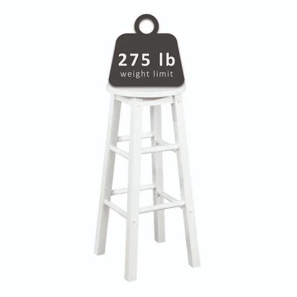 Bar Stools & Counter Height Stools-Kirkland's Home Wood Pub Classic Backless Bar Stool White