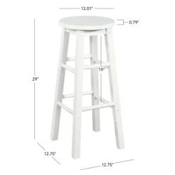 Bar Stools & Counter Height Stools-Kirkland's Home Wood Pub Classic Backless Bar Stool White
