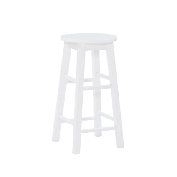 Bar Stools & Counter Height Stools-Kirkland's Home Wood Pub Classic Backless Counter Stool White