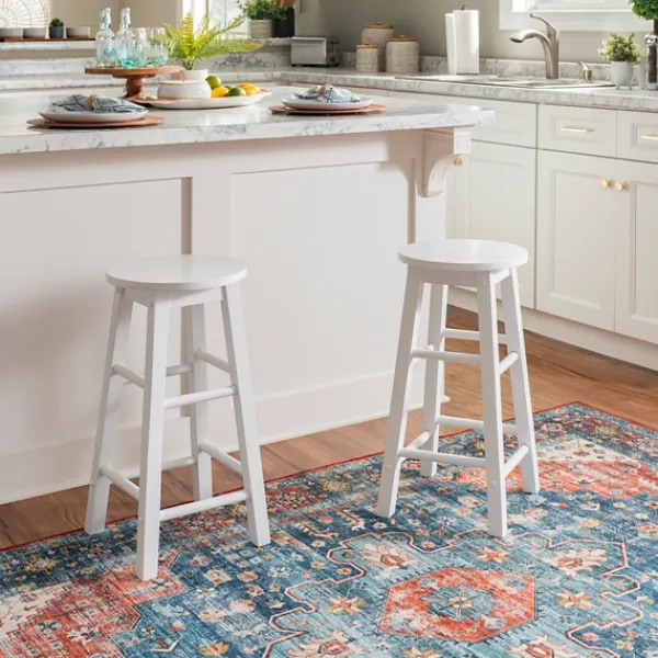 Bar Stools & Counter Height Stools-Kirkland's Home Wood Pub Classic Backless Counter Stool White