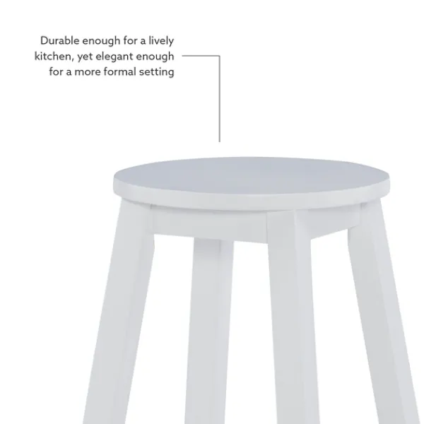 Bar Stools & Counter Height Stools-Kirkland's Home Wood Pub Classic Backless Counter Stool White