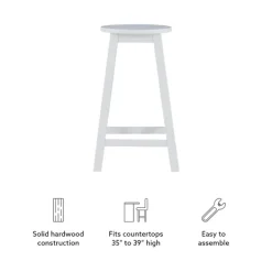 Bar Stools & Counter Height Stools-Kirkland's Home Wood Pub Classic Backless Counter Stool White
