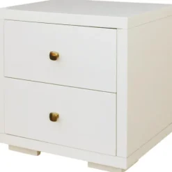 Beds & Headboards-Kirkland's Home Wood Queen Platform Bed And 2-Nightstand Set White