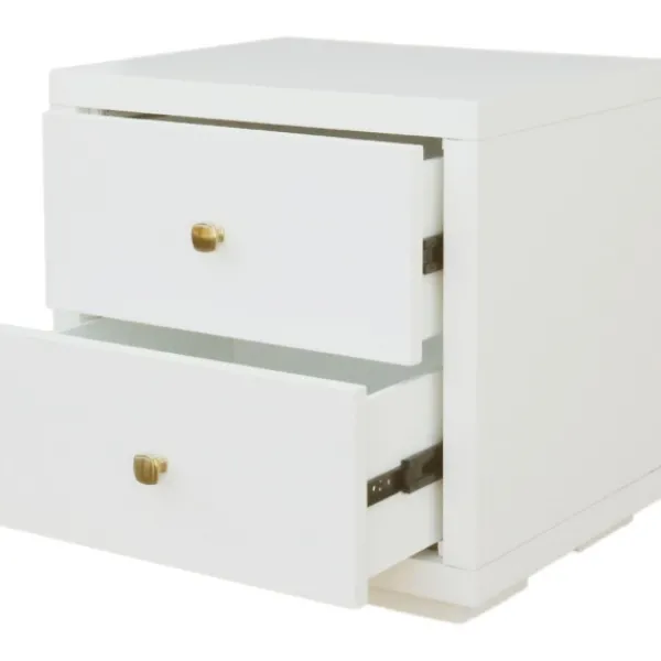 Beds & Headboards-Kirkland's Home Wood Queen Platform Bed And 2-Nightstand Set White
