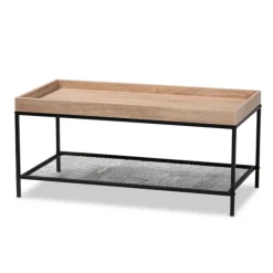Coffee Tables-Kirkland's Home Wood Raised Edge Coffee Table Brown