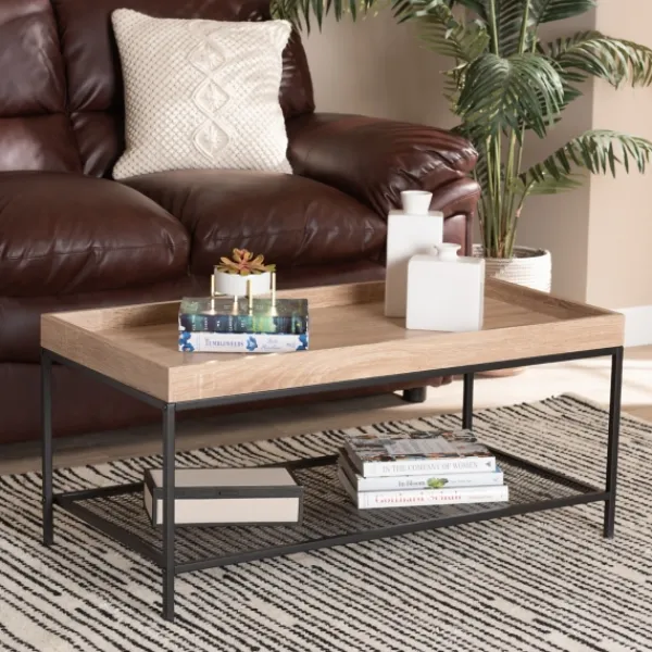 Coffee Tables-Kirkland's Home Wood Raised Edge Coffee Table Brown