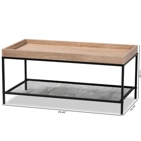 Coffee Tables-Kirkland's Home Wood Raised Edge Coffee Table Brown