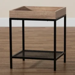 Accent & End Tables-Kirkland's Home Wood Raised Edge Side Table Brown