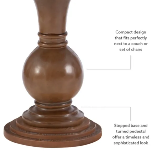 Accent & End Tables-Kirkland's Home Wood Round Base Side Table Brown