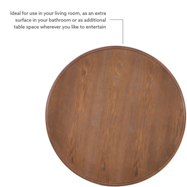 Accent & End Tables-Kirkland's Home Wood Round Base Side Table Brown