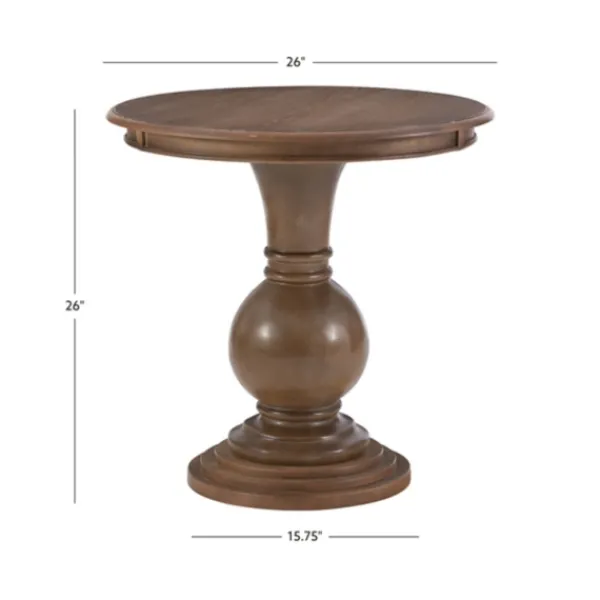 Accent & End Tables-Kirkland's Home Wood Round Base Side Table Brown
