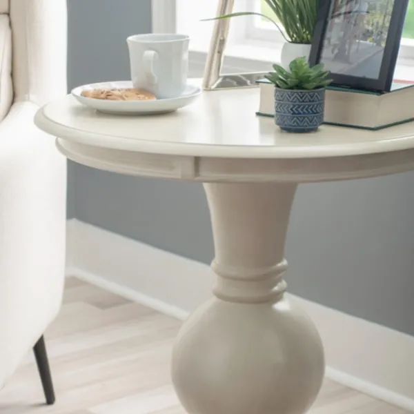 Accent & End Tables-Kirkland's Home Wood Round Base Side Table White
