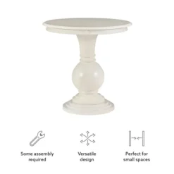 Accent & End Tables-Kirkland's Home Wood Round Base Side Table White